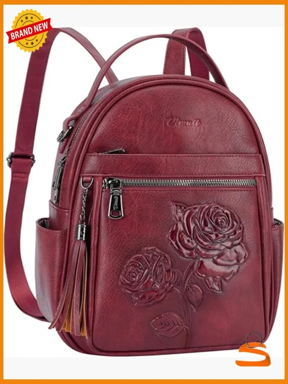 Mini Embossed Vegan Leather Backpack Purse Fashion Daypack Shoulder Handbag